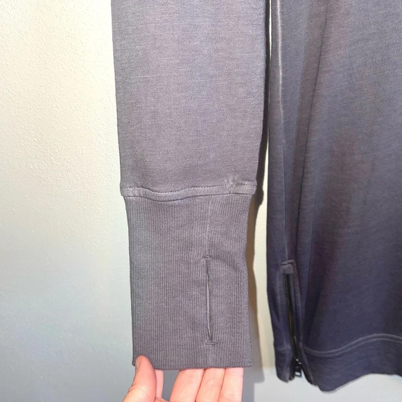Athleta Dark Gray Side Zip Knee-length Sweatshirt Dress Small Women’s - Picture 4 of 12